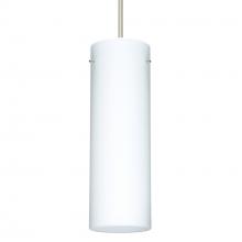 Besa Lighting 1XT-493007-SN-L - Besa Copa Pendant, Opal Matte, Satin Nickel, 1x50W Halogen, 15Ft. Cord