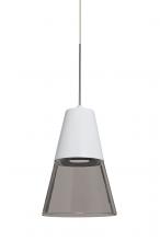 Besa Lighting 1XT-TIMO6WS-LED-SN - Besa, Timo 6 Cord Pendant,Smoke/White, Satin Nickel Finish, 1x9W LED