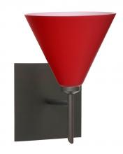 Besa Lighting 1SW-5121RM-BR-SQ - Besa Wall With Sq Canopy Kani Bronze Ruby Matte 1x40W G9