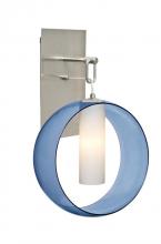 Besa Lighting 1WP-PLATOBL-LED-SN - Besa, Plato Wall Pendant, Blue/Opal, Satin Nickel Finish, 1x5W LED