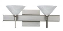 Besa Lighting 2SW-117652-SN-SQ - Besa Wall With SQ Canopy Kona Satin Nickel Marble 2x40W G9