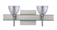 Besa Lighting 2SW-1758SF-SN-SQ - Besa Divi Wall With SQ Canopy 2SW Silver Foil Satin Nickel 2x40W G9