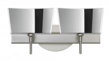 Besa Lighting 2SW-6773MR-SN - Besa Groove Wall 2SW Mirror-Frost Satin Nickel 2x40W G9