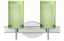 Besa Lighting 2SW-L44007-CR - Besa Pahu 4 Wall 2SW Transparent Olive/Opal Chrome 2x40W G9