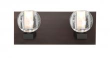 Besa Lighting 2WF-BOCABB-BR - Besa, Boca Vanity, Clear Bubble, Bronze Finish, 2x40W Halogen