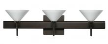 Besa Lighting 3SW-117607-BR-SQ - Besa Wall With SQ Canopy Kona Bronze White 3x40W G9