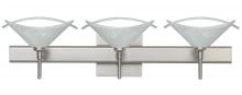 Besa Lighting 3SW-181304-SN-SQ - Besa Wall With SQ Canopy Hoppi Satin Nickel Marble/Clear 3x40W G9