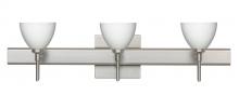 Besa Lighting 3SW-185807-SN-SQ - Besa Divi Wall With SQ Canopy 3SW Opal Matte Satin Nickel 3x40W G9