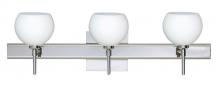 Besa Lighting 3SW-565807-CR-SQ - Besa Wall With SQ Canopy Palla 5 Chrome Opal Matte 3x40W G9