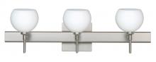 Besa Lighting 3SW-565807-SN-SQ - Besa Wall With SQ Canopy Palla 5 Satin Nickel Opal Matte 3x40W G9