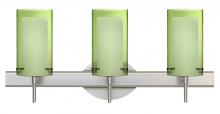 Besa Lighting 3SW-L44007-SN - Besa Pahu 4 Wall 3SW Transparent Olive/Opal Satin Nickel 3x40W G9