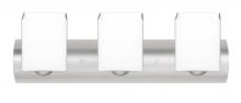 Besa Lighting 3WZ-449807-SN - Besa Wall Rise Satin Nickel Opal Matte 3x60W Medium Base