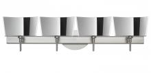 Besa Lighting 4SW-6773MR-SN - Besa Groove Wall 4SW Mirror-Frost Satin Nickel 4x40W G9