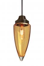 Besa Lighting J-SULUAM-BR - Besa, Sulu Cord Pendant For Multiport Canopy, Amber Bubble, Bronze Finish, 1x60W Medi