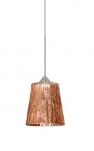 Besa Lighting RXP-5125CF-SN - Besa Pendant Nico 4 Satin Nickel Stone Copper Foil 1x35W Halogen