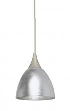 Besa Lighting X-1758SF-LED-SN - Besa Divi Pendant, Silver Foil, Satin Nickel, 1x9W LED