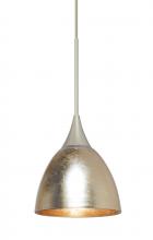 Besa Lighting XP-1758GF-LED-SN - Besa Divi Pendant, Gold Foil, Satin Nickel, 1x9W LED