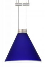  1XA-5121CM-SN - Besa Pendant Kani Satin Nickel Cobalt Blue Matte 1x50W Halogen