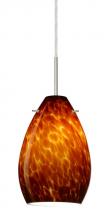 Besa Lighting 1BC-171318-HAL-SN - Besa Pera 6 Pendant Satin Nickel Amber Cloud 1x40W Halogen