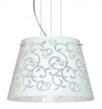 Besa Lighting 1KG-4393WD-LED-SN - Besa Amelia 12 LED Pendant 1KG White Damask Satin Nickel 1x11W LED