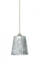 Besa Lighting 1XP-5125SF-SN - Besa Pendant Nico 4 Satin Nickel Stone Silver Foil 1x35W Halogen