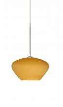 Besa Lighting 1XP-541080-SN - Besa Pendant Peri Satin Nickel Amber Matte 1x50W Halogen