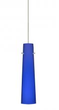 Besa Lighting 1XT-5674CM-SN - Besa Camino Pendant Satin Nickel Cobalt Blue Matte 1x50W Halogen