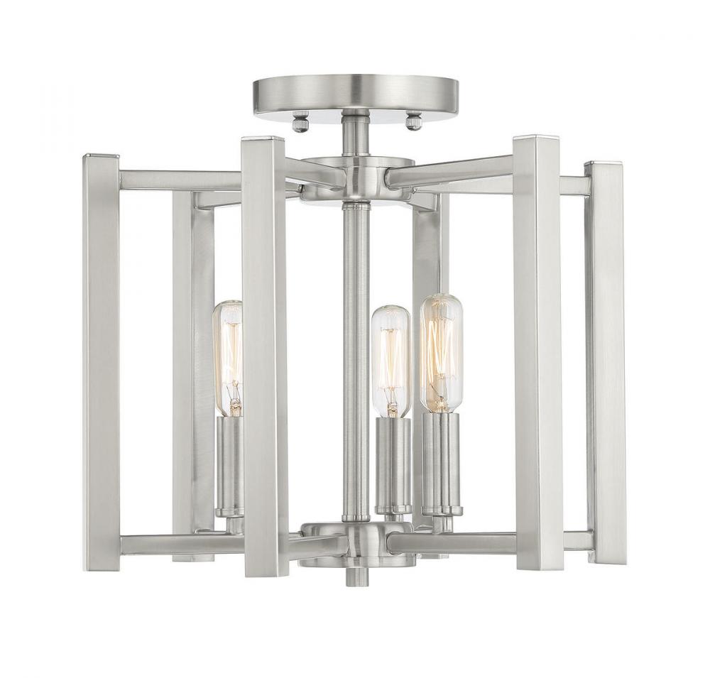 Benson 3-Light Ceiling Light in Satin Nickel