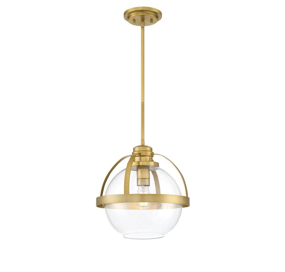 Pendleton 1-Light Pendant in Warm Brass