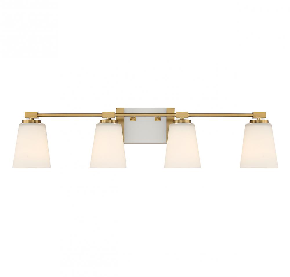 Darby 4-Light Bathroom Vanity Light in Warm Brass