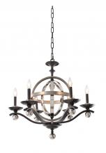 Kalco 6597PSN - Rothwell (6+1) Light 2 Tier Chandelier