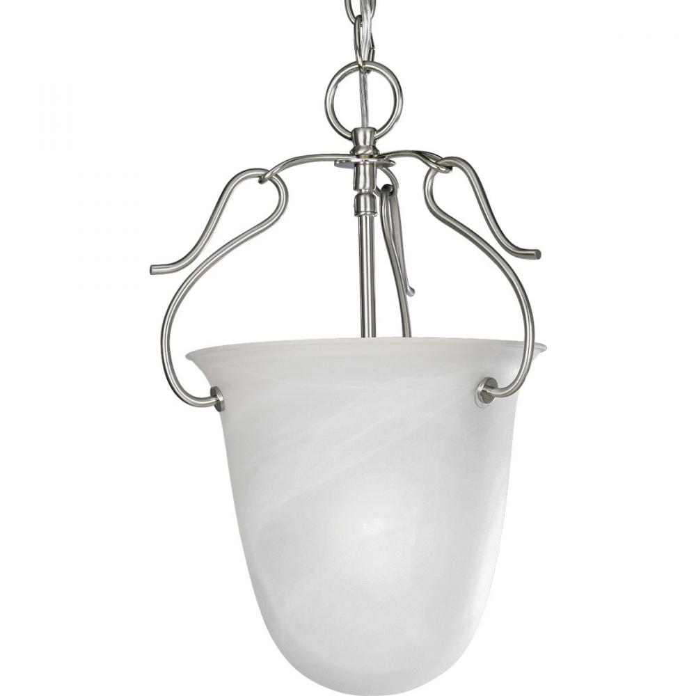 One Light Brushed Nickel Foyer Hall Pendant