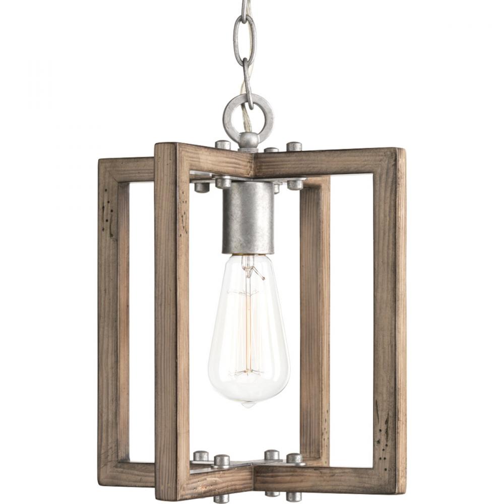 Turnbury Collection One-Light Galvanized Finish Coastal Mini-Pendant Light