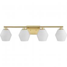 Progress P300433-191 - Copeland Collection Four-Light Brushed Gold Mid-Century Modern Vanity Light