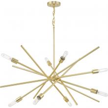 Progress P400109-012 - Astra Collection Eight-Light 42" Satin Brass Modern Chandelier