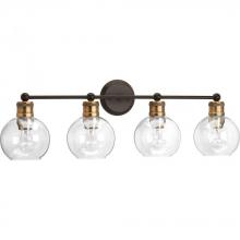 Progress P300052-020 - Hansford Collection Four-Light Antique Bronze Clear Glass Coastal Bath Vanity Light