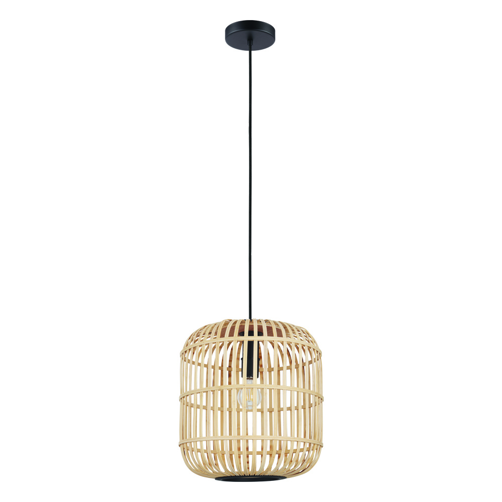 Bordesley - Pendant Cage Wood Finish 60W