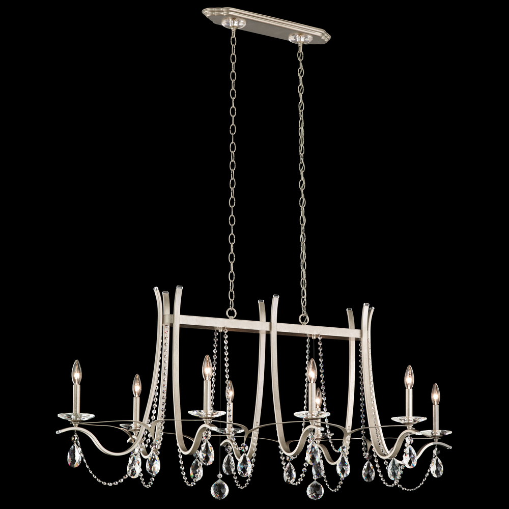 Vesca 8 Light 120V Chandelier in Ferro Black with Clear Heritage Handcut Crystal