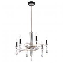 Schonbek 1870 S5606-709/18R - Tempest 6 Light 120V Chandelier in Soft Gold/Black with Clear Radiance Crystal