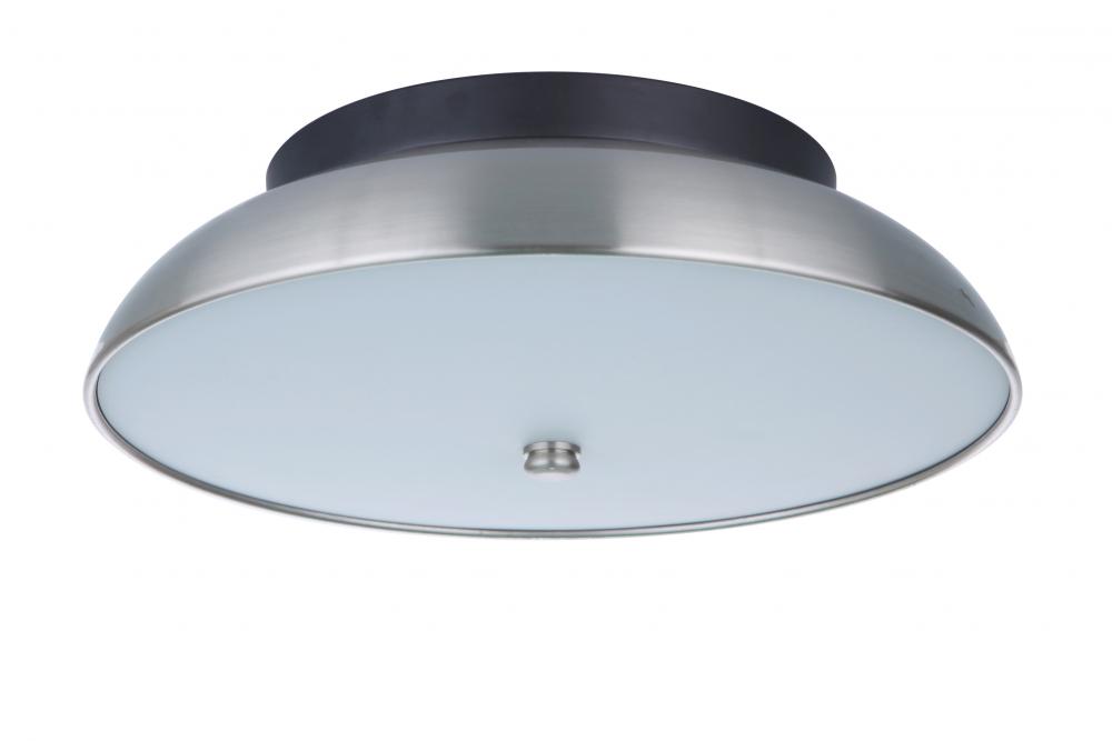 Soul 1 Light 12.5" LED Flushmount in Flat Black/Brushed Polished Nickel