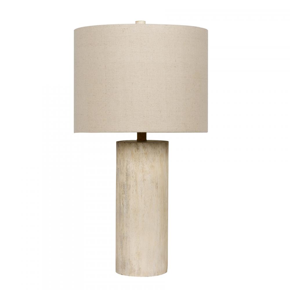 1 Light Poly Faux Wood Base Table Lamp