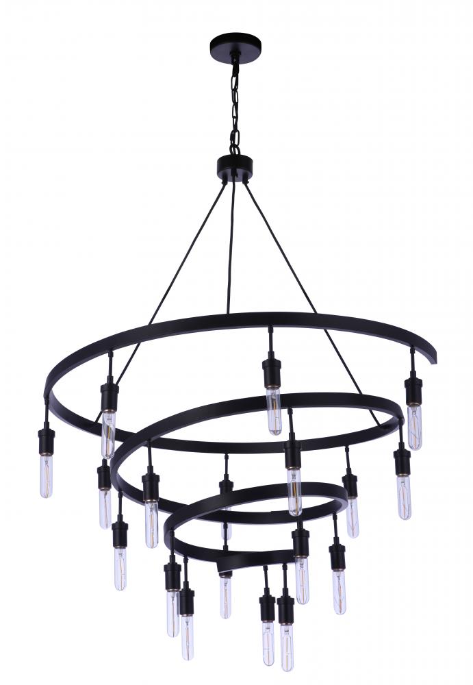 Tranquil 18 Light Chandelier in Flat Black