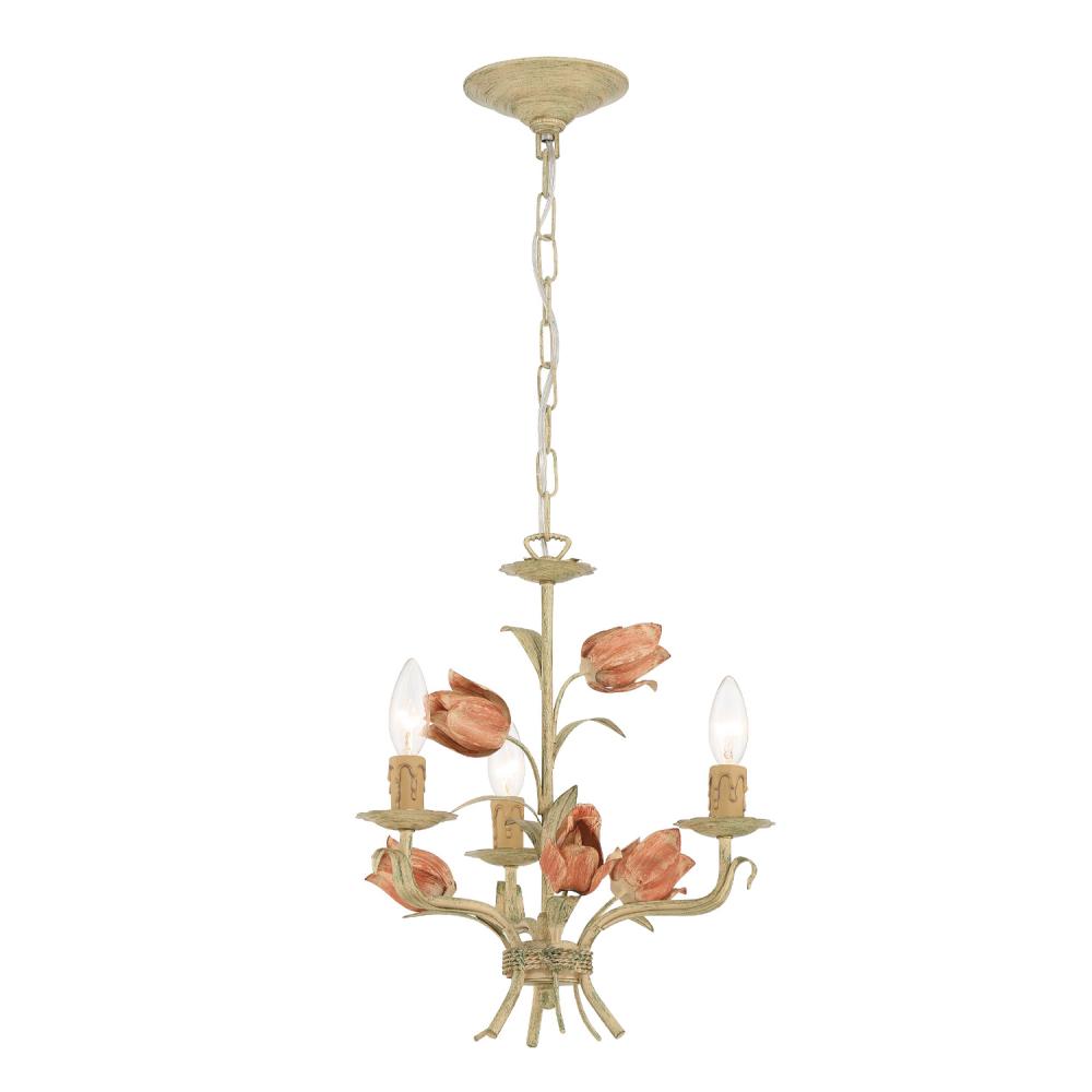 Southport 3 Light Sage Rose Mini Chandelier