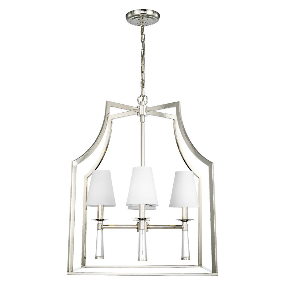 Baxter 4 Light Polished Nickel Lantern Chandelier