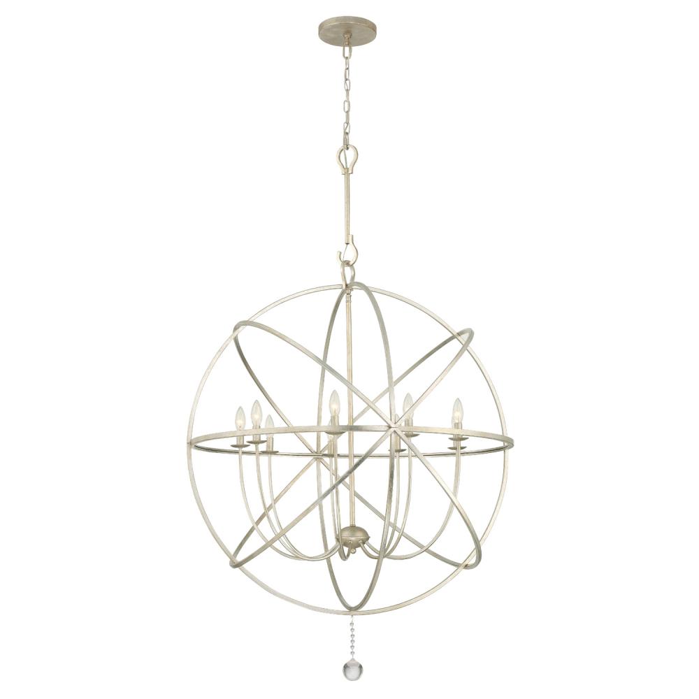 Solaris 9 Light Olde Silver Sphere Chandelier