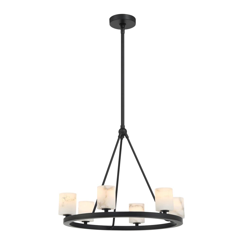 Aragon 6 Light Matte Black Chandelier