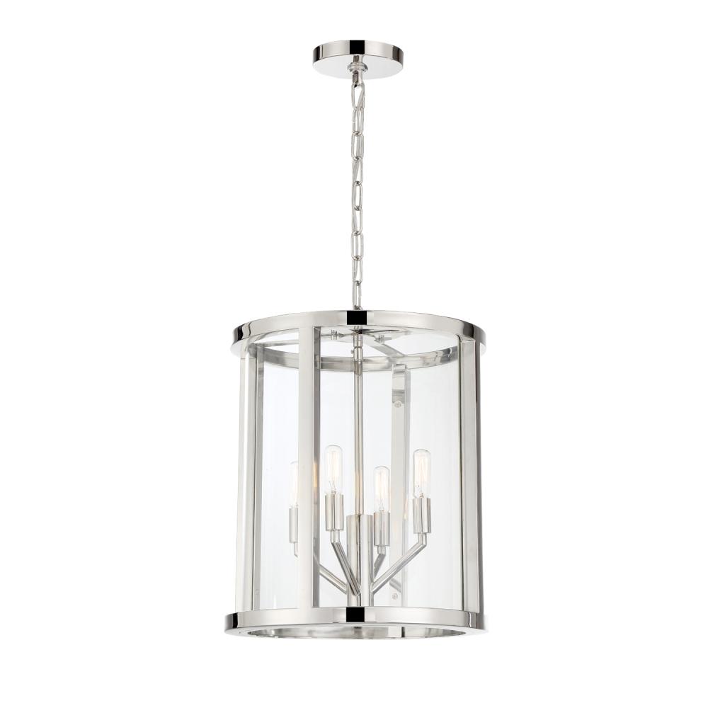 Libby Langdon Devon 4 Light Polished Nickel Mini Chandelier