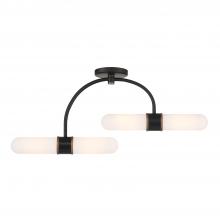 Crystorama CAP-8514-MK-TG - Brian Patrick Flynn Capsule 4 Light LED Matte Black + Textured Gold Semi Flush