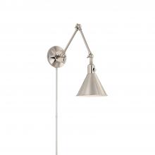 Crystorama MOR-8801-PN - Morgan 1 Light Polished Nickel Task Sconce