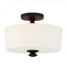 Crystorama TRA-A3302-BF - Travis 2 Light Black Forged Semi Flush Mount